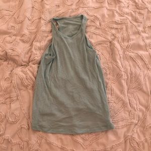 High neck flowy light blue tank